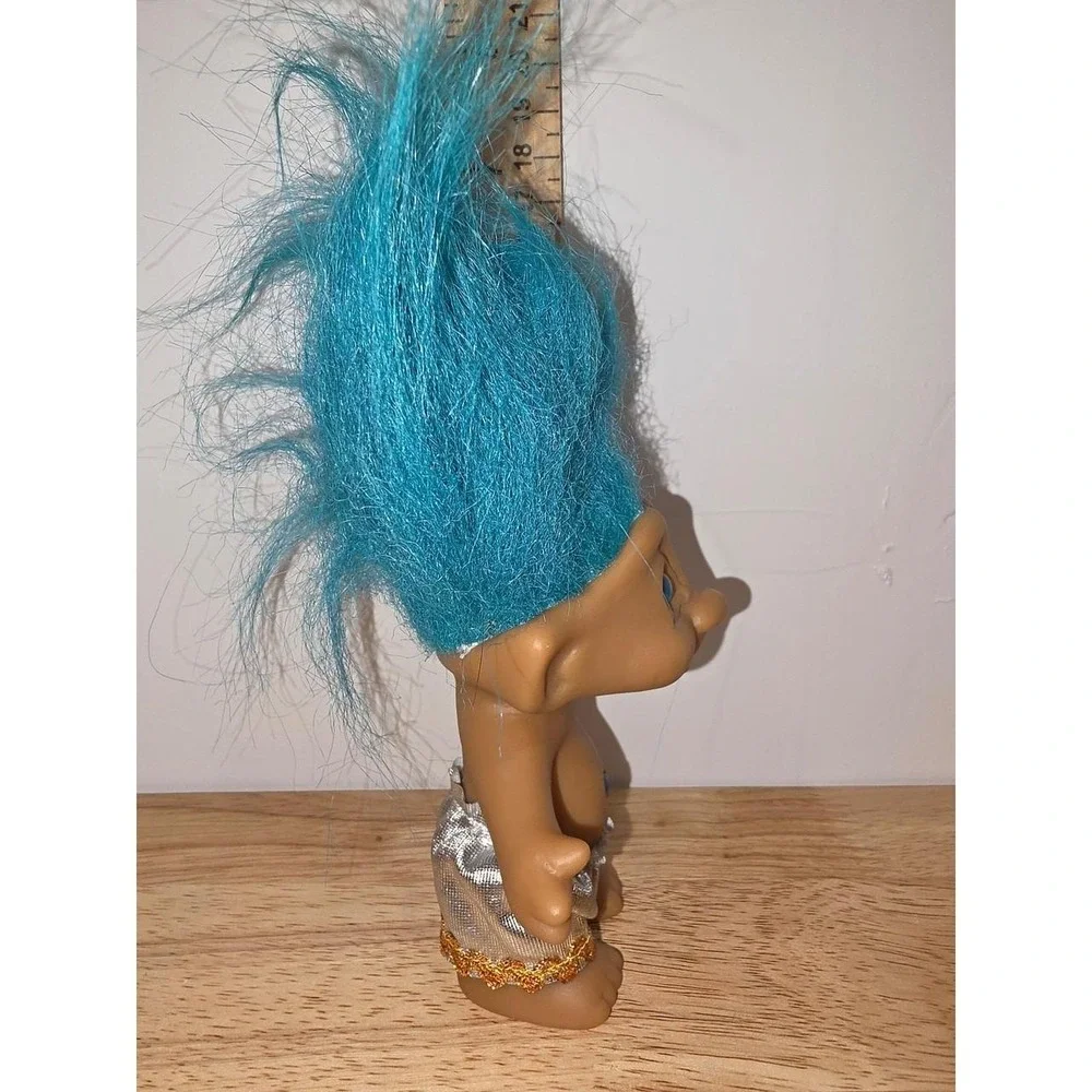 vintage Ace Novelty Treasure Troll doll early 1990s, featuring blue hair